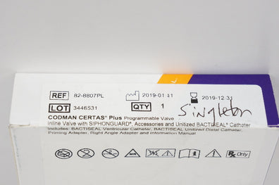 Codman 82-8807PL CERTAS Plus Programmable Valve (x)